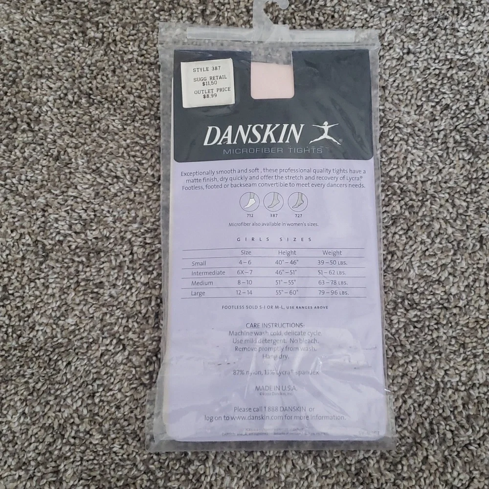 Danskin girls size